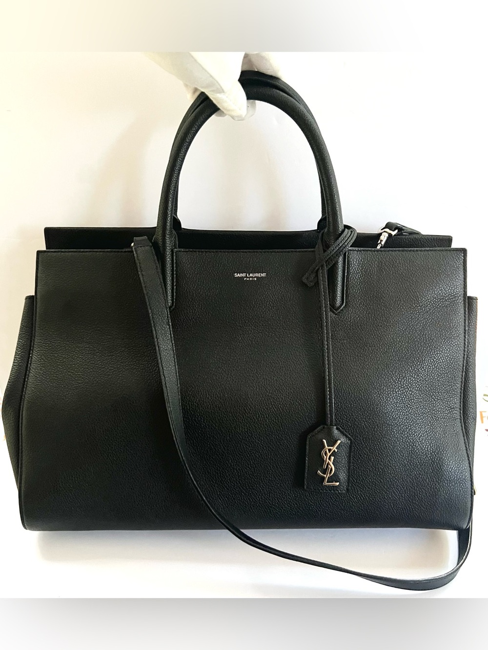 Yves Saint Laurent Cabas Rive Gauche Calfskin Satchel Medium